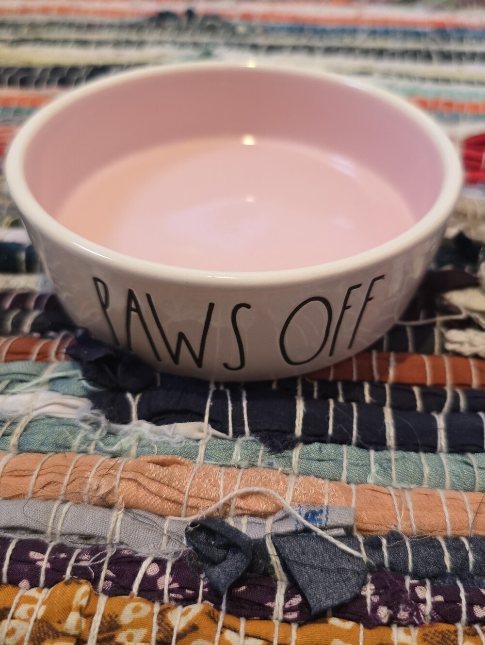 Rae Dunn Pet Bowls Rae Dunn Cat Bowl Dog Bowl  White Pink Paws Off